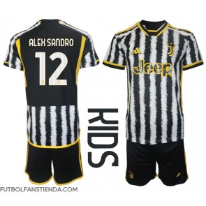 Juventus Alex Sandro #12 Primera Equipación Niños 2023-24 Manga Corta (+ Pantalones cortos)